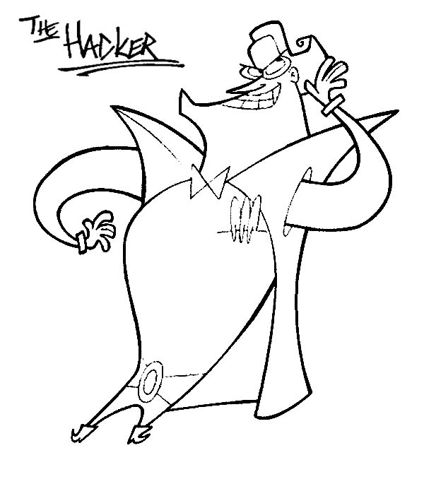 Cyberchase, : Antagonist Character the Hacker in Cyberchase Coloring Page