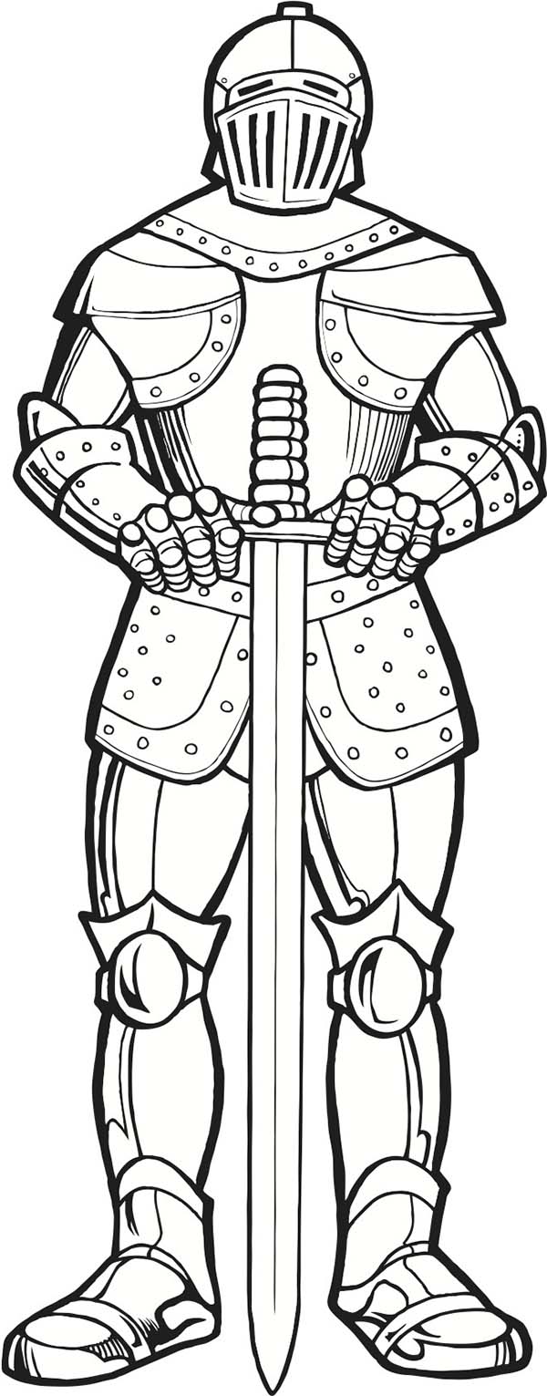 Armor of God, : Armor of God and Long Sword Coloring Page