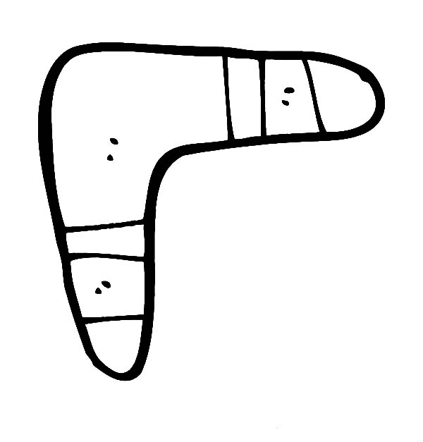 Boomerang, : Australian Traditional Weapon Boomerang Coloring Page