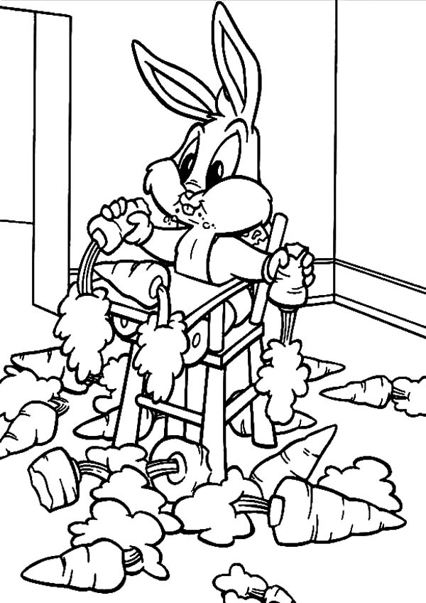 Breakfast, : Baby Tunes Were Eating Carrot for Breakfast Coloring Page