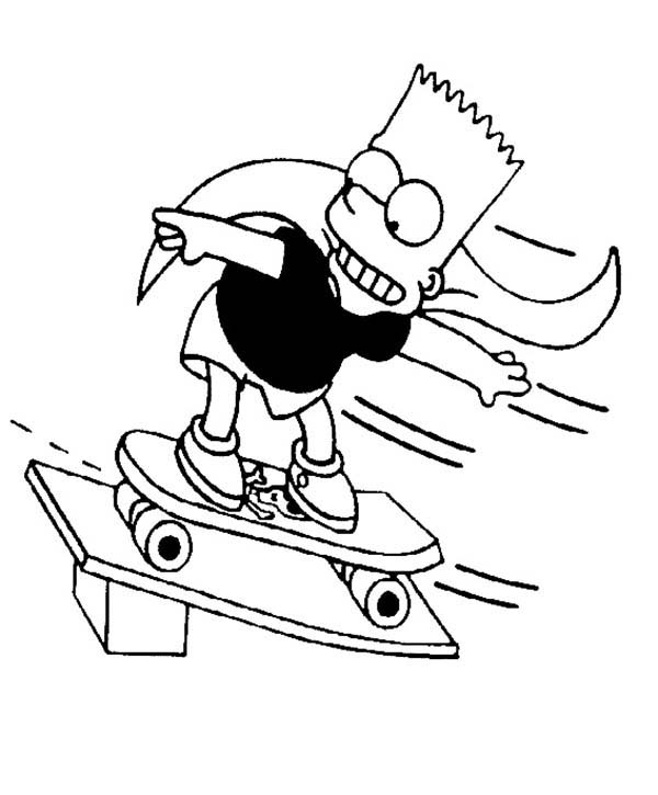 The Simpsons, : Bart the Superman in the Simpsons Coloring Page