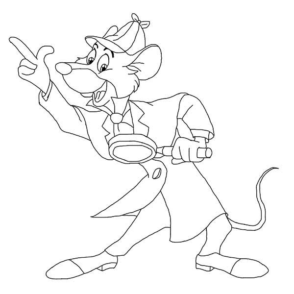 The Great Mouse Detective, : Basil Know Who is the Criminal in the Great Mouse Detective Coloring Page