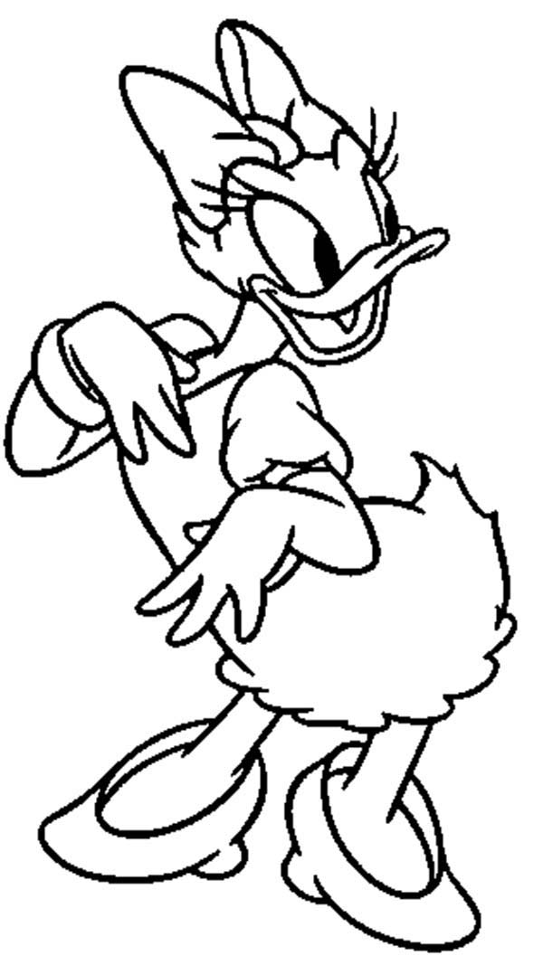 Daisy Duck, : Beautiful Daisy Duck Coloring Page