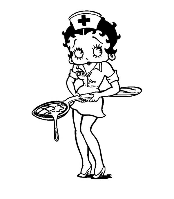 Betty Boop, : Betty Boop the Nurse Coloring Page