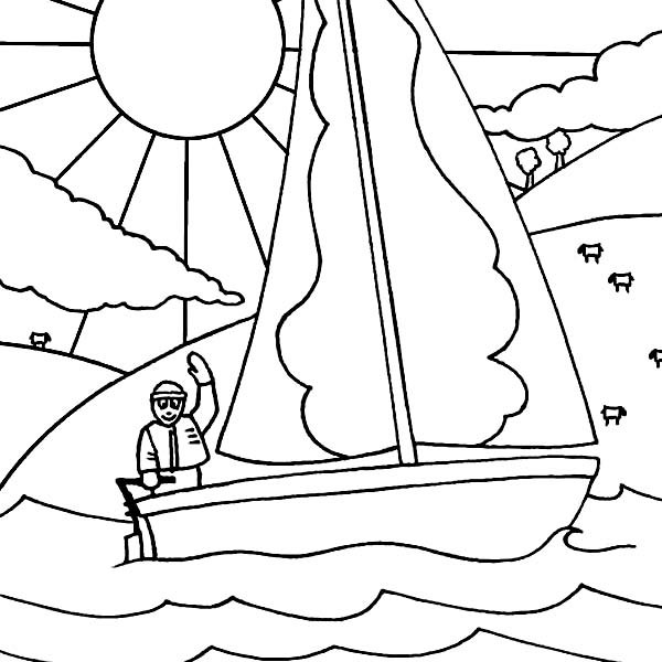 Boat, : Boat for Sport Coloring Page