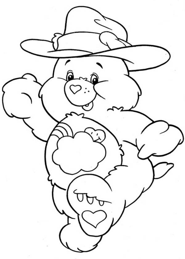 Care Bear, : Care Bear Cowboy Coloring Page