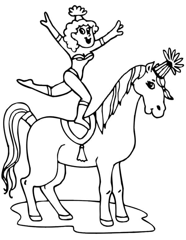 Circus, : Cartoon Picture of Circus Coloring Page for Kids