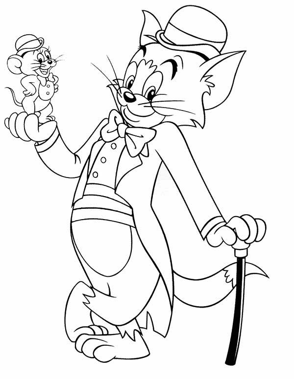 classic cartoon of tom and jerry coloring page classic