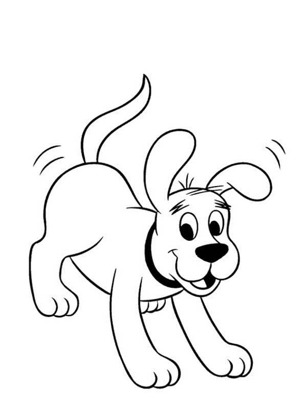 Clifford the Big Red Dog, : Clifford the Big Red Dog Shake His Tail Coloring Page