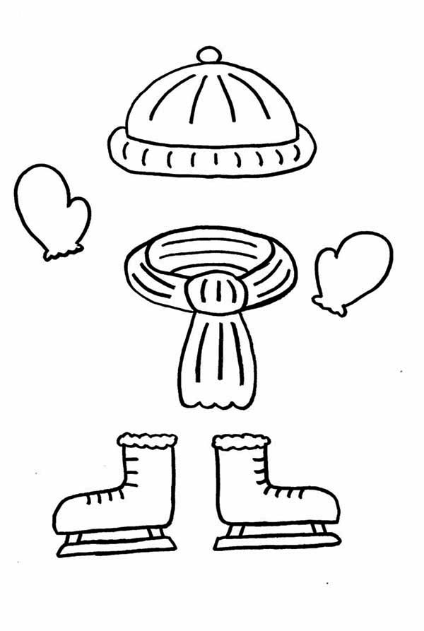 Winter Clothing, : Clothing Should Be Worn in Winter Season in Winter Clothing Coloring Page