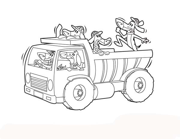 Construction, : Construction Work Animals Coloring Page