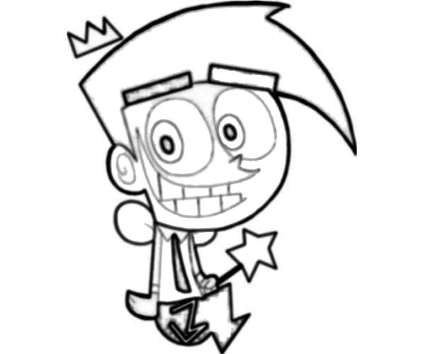 The Fairly Odd Parents, : Cosmo Big Smile in the Fairly Odd Parents Coloring Page