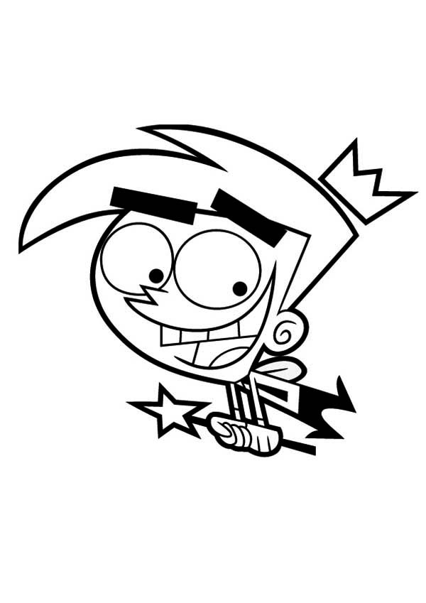 The Fairly Odd Parents, : Cosmo Flying in the Fairly Odd Parents Coloring Page