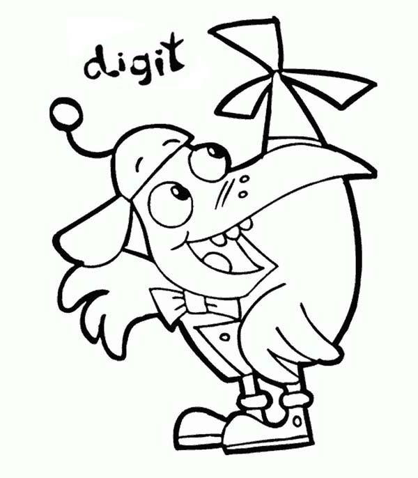 Cyberchase, : Cyberchase Character  Digit Coloring Page