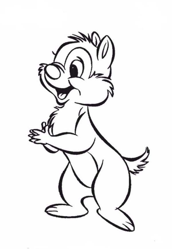 Chip and Dale, : Dale Clap His Hand in Chip and Dale Coloring Page