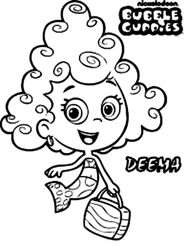 Bubble Guppies, : Deema Character from Bubble Guppies Coloring Page