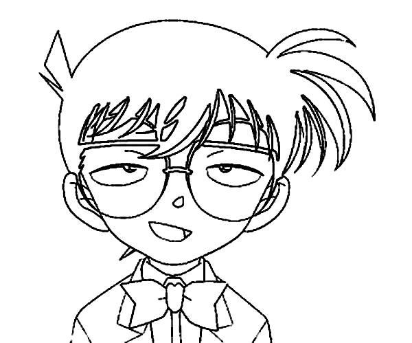 Detective Conan, : Detective Conan Relieve After Murderer Was Captured Coloring Page