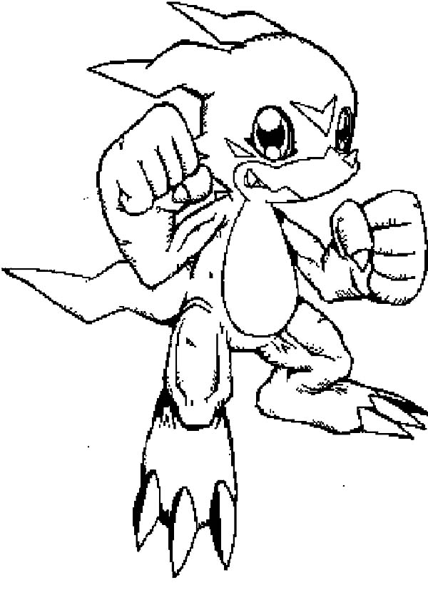 Digimon, : Digimon Veemon Fighting Style Coloring Page