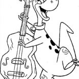 The Flintstones, Dino Play Big Bass In The Flintstones Coloring Page: Dino Play Big Bass in the Flintstones Coloring Page