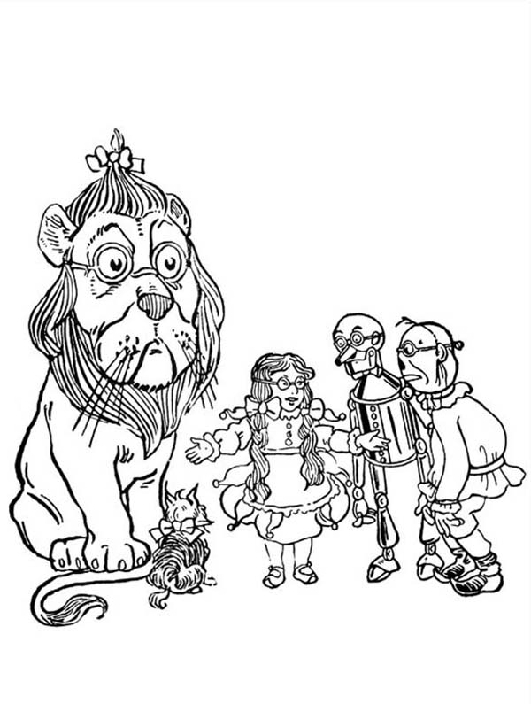 The Wizard of Oz, : Dorothy and Friends Use Same Glassess in the Wizard of Oz Coloring Page