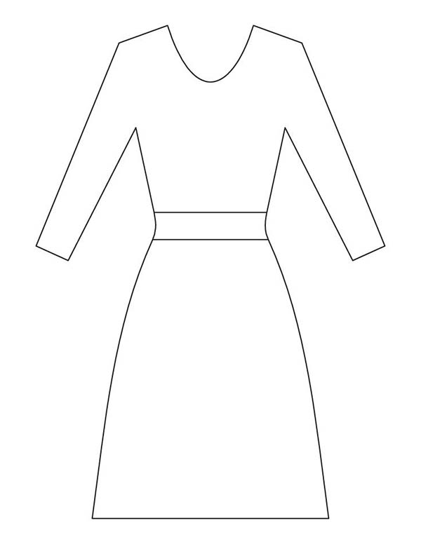 Dress, : Dress Outline Picture Coloring Page