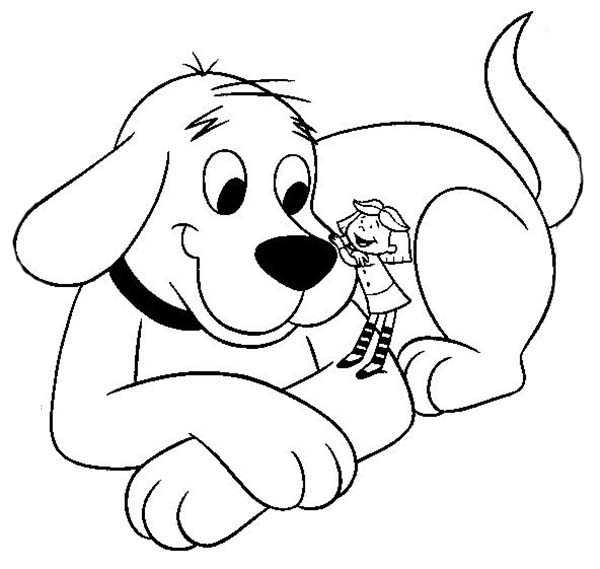 Clifford the Big Red Dog, : Emily Fondle Clifford the Big Red Dog Nose Coloring Page