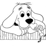 Clifford the Big Red Dog, Emily Give Clifford The Big Red Dog Big Heart Coloring Page: Emily Give Clifford the Big Red Dog Big Heart Coloring Page