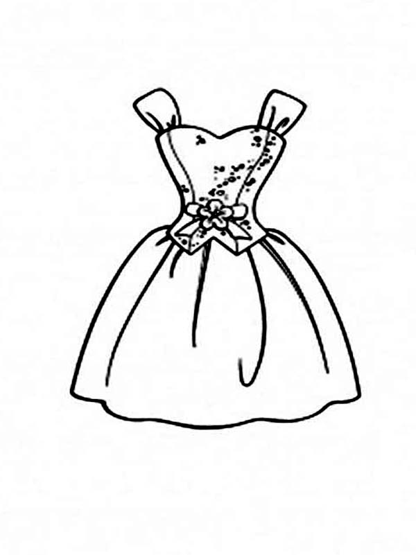 Dress, : Formal Slip Dress Coloring Page