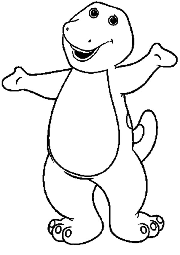 Barney and Friends, : Happy Barney and Friends Coloring Page