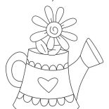 Watering Can, I Love My Garden And Watering Can Coloring Page: I Love My Garden and Watering Can Coloring Page