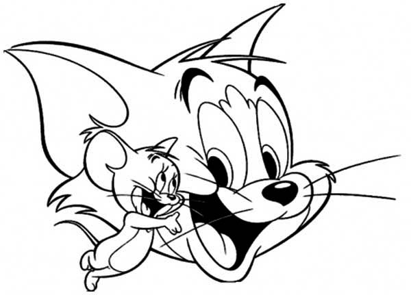 Tom and Jerry, : Jerry Love Tom in Tom and Jerry Coloring Page