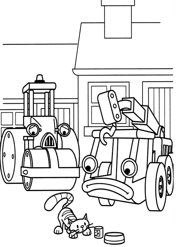 Bob the Builder, : Lofty and Roley Watch Bob the Builder Pet Play Coloring Page