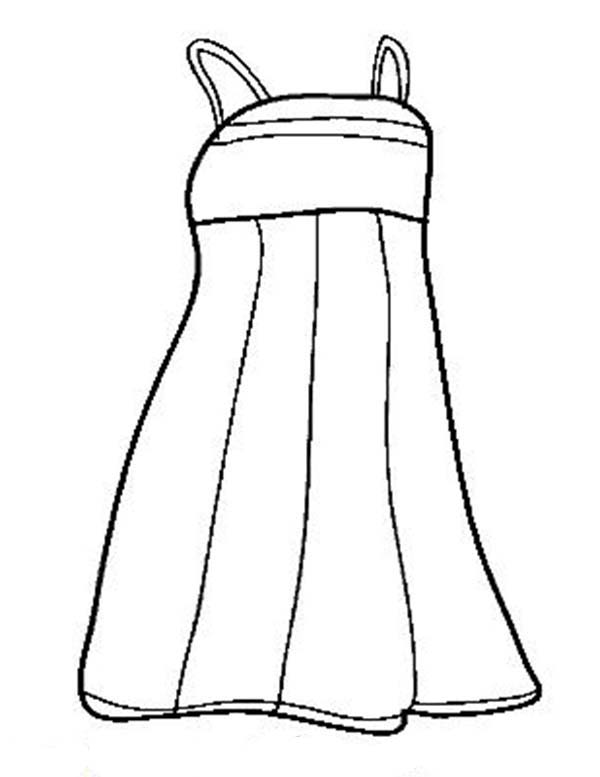 Dress, : Lovely Evening Dress Coloring Page