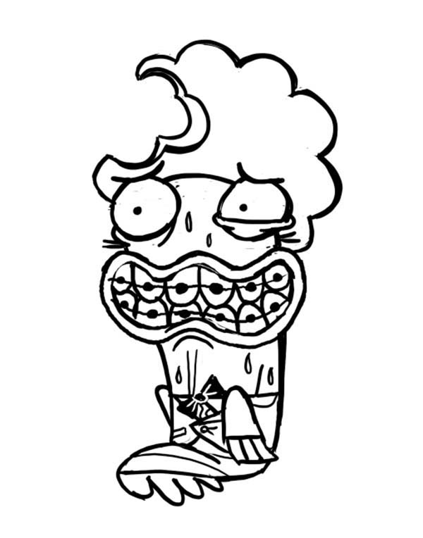 Fish Hooks, : Oscar Lose Part of His Hair in Fish Hooks Coloring Page