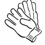 Winter Clothing, Pair Of Gloves In Winter Clothing Coloring Page: Pair of Gloves in Winter Clothing Coloring Page