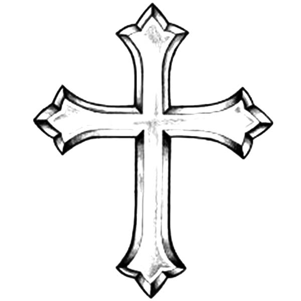 Cross, : Picture of Christian Cross Coloring Page
