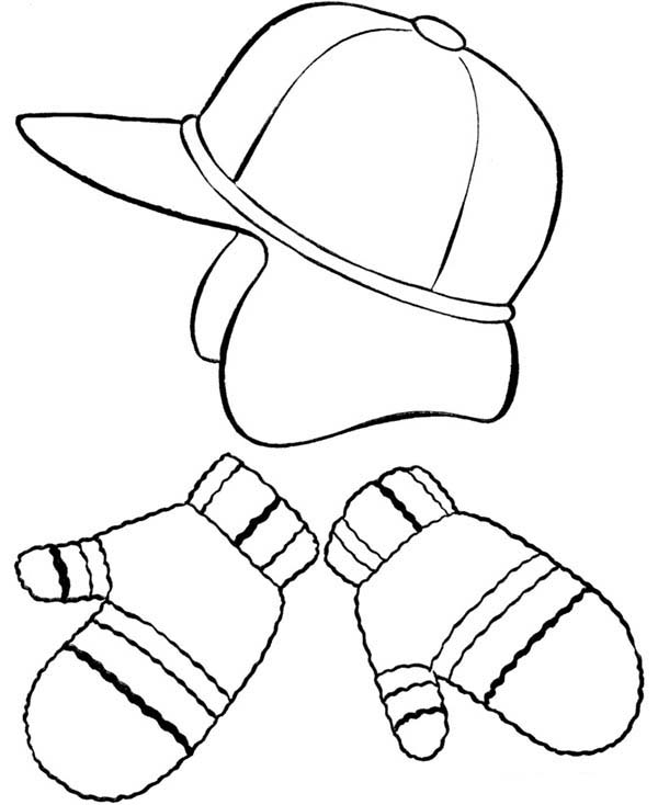 Winter Clothing, : Picture of Winter Clothing Coloring Page
