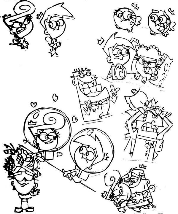 The Fairly Odd Parents, : Picture of the Fairly Odd Parents Activity Coloring Page