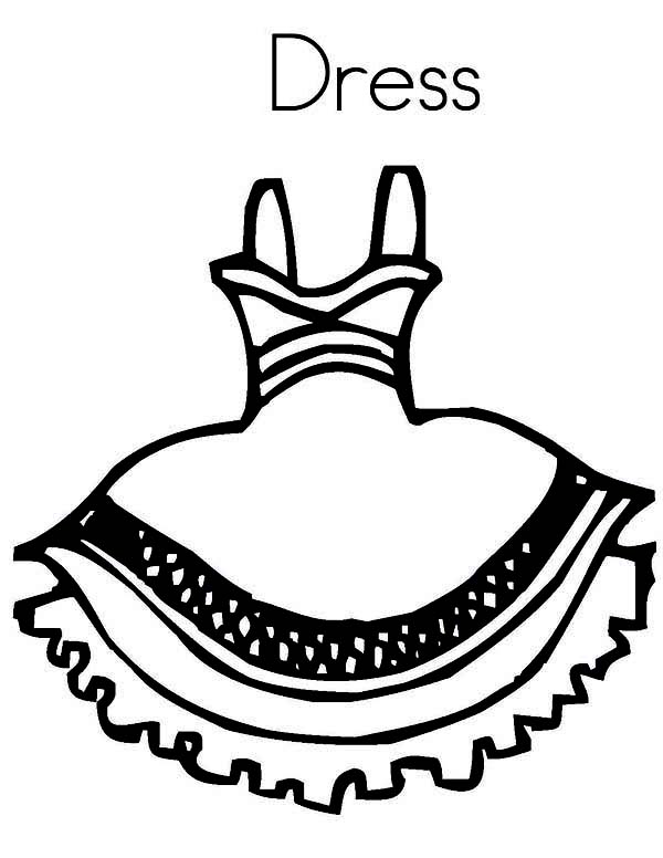 Dress, : Pretty Dress Picture Coloring Page