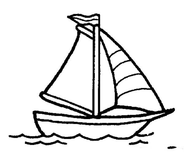 Boat, : Sailing Boat Coloring Page