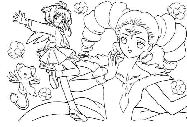 Cardcaptor Sakura, : Sakura and the Beautiful Princess in Cardcaptor Sakura Coloring Page