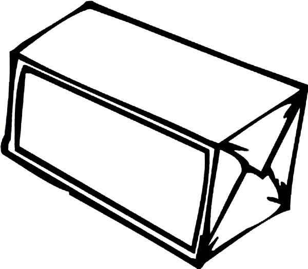 Box, : Simple Empty Box Coloring Page
