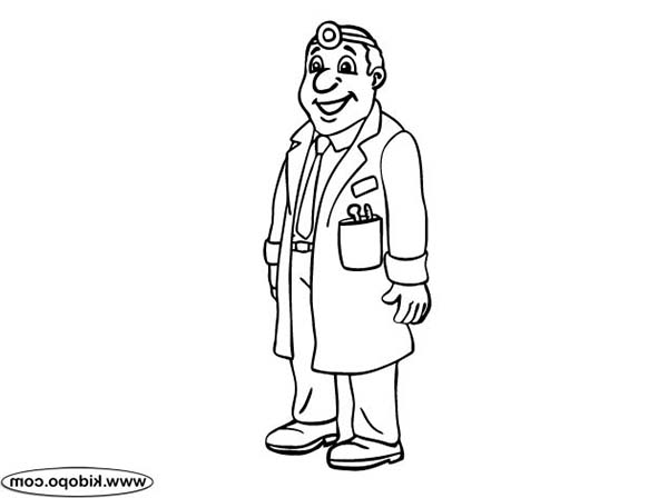 Doctor, : Smiling Doctor Coloring Page
