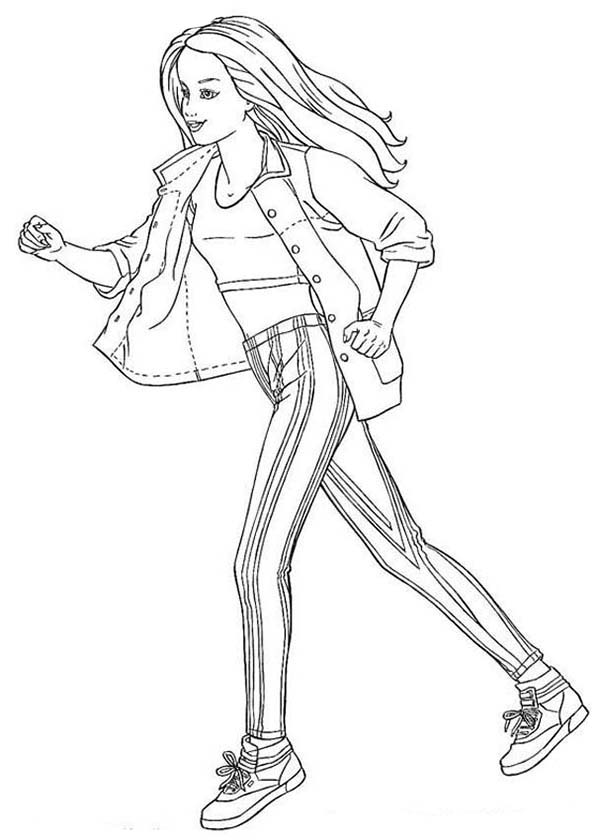 Barbie Doll, : Sporty Wear for Barbie Doll Coloring Page