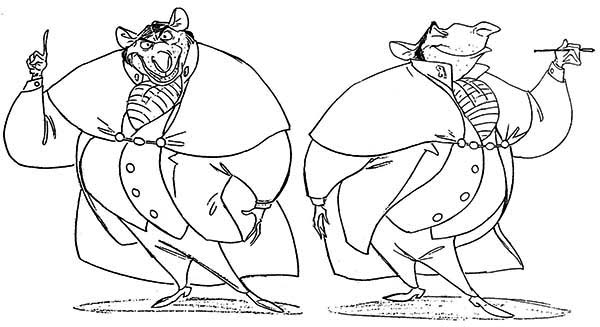 The Great Mouse Detective, : The Evil Professor Ratigan in the Great Mouse Detective Coloring Page