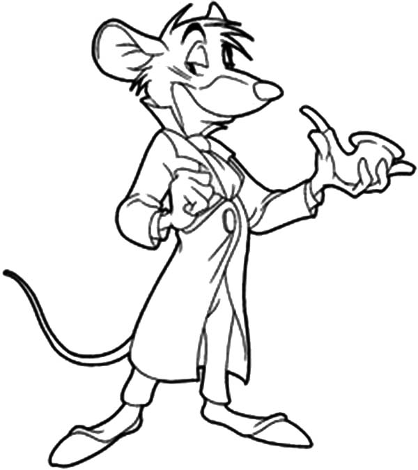 The Great Mouse Detective, : The Great Basil of Baker Street in the Great Mouse Detective Coloring Page