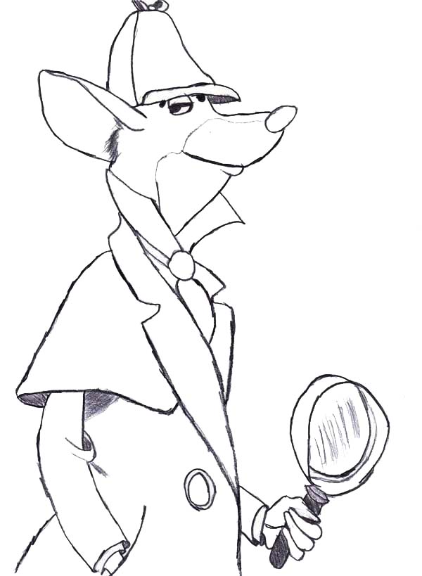 The Great Mouse Detective, : The Great Mouse Detective Basil of Baker Street Coloring Page