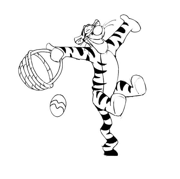 Tigger, : Tigger is so Happy He Found an Easter Egg Coloring Page