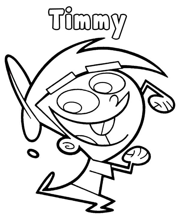The Fairly Odd Parents, : Timmy Feel Excited in the Fairly Odd Parents Coloring Page