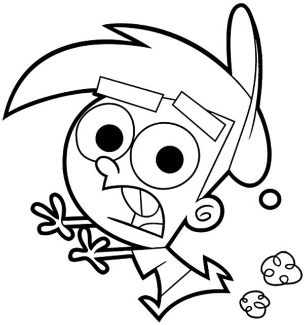 The Fairly Odd Parents, : Timmy Running Scared in the Fairly Odd Parents Coloring Page